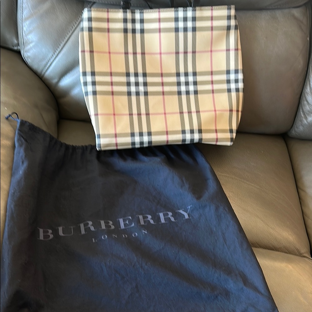 Burberry Cream and Black Checkered Accessory